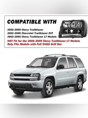 Trailblazer Silver Replacement Headlight Compatible (2002-2009)